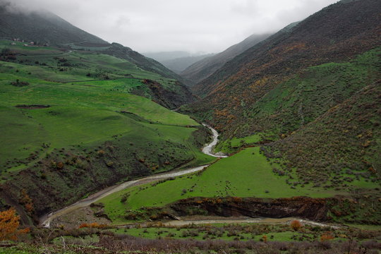 Autumn landscape of Talysh mountains, Azerbaijan