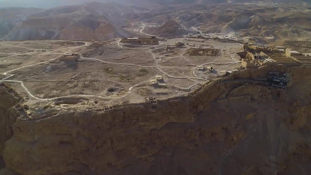 Metsada, Israel, aerial view 4k footage