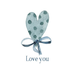 Watercolor gift card with a bow