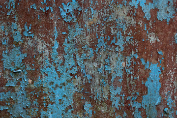 Fototapeta premium texture old brown sheet metal with peeling paint with corrosion