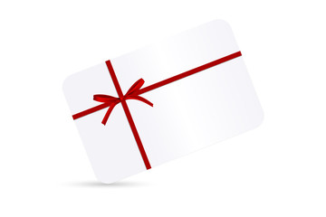 Geschenkkarte Gutschein mit roter Schleife