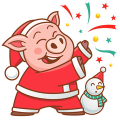 Vector illustration of cartoon pig