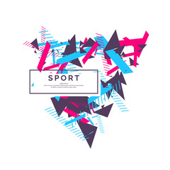 Trendy sports background. Composition of geometric shapes