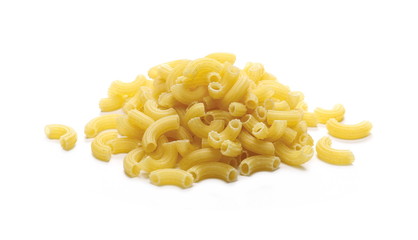 Macaroni pasta isolated on white background