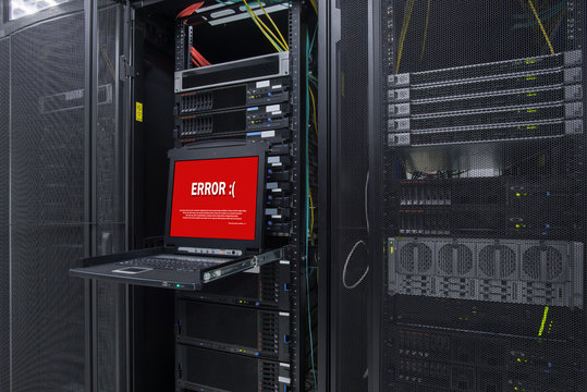 KVM OSD On screen display on Server rack in Data Center Server room