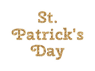 St. Patricks Day. Event name - the text of sequins. Isolated on white.