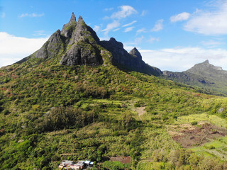 Fototapeta na wymiar Mauritius mountains. Paradise landscape.