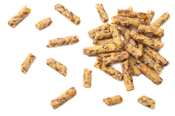 Granola breakfast isolated on white background. muesli. healthy food. fitness food. top view