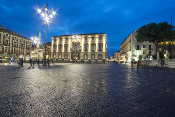 Fototapeta na wymiar Catania by twilight on Octotber 14, 2018 Sicily Italy