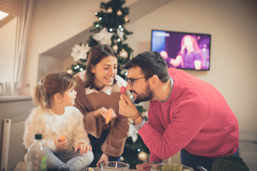 Preparing dinner turns into a party.