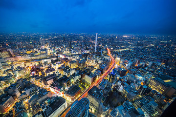 Fototapeta na wymiar city skyline night view in bunkyo, Tokyo, Japan