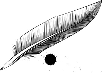 feather pen blotter