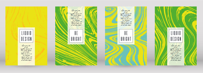 Naklejka premium Modern Marble Cover Design for your Business with Abstract Lines. Futuristic Poster, Flyer, Layout with Liquid Pattern for Branding, Identity, Annual Report. Vector minimalistic brochure. Luxury.