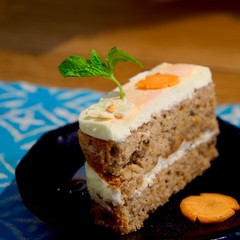 Carrot cake on the plate