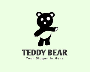 cute doll bear sitting logo design inspiration