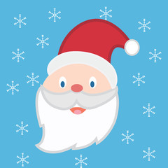 Santa Claus figure on blue background vector design