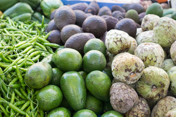Fresh green vegetables Catania street market Sicily Italy