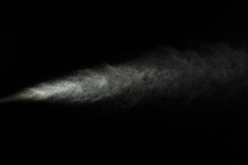 water spray of high pressure water jet on black background