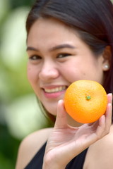 Pretty Diverse Female And Happiness With Fruit