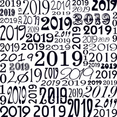 Happy New 2019 Year background , vector illustration