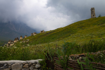 City of the dead. Ancient Albanian cemetery. Russia. It consists of 99 different tombs. 25.07.2017