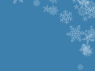 blue winter background with snowflakes