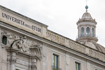 Fototapeta na wymiar Palace Of Catania University In Sicily