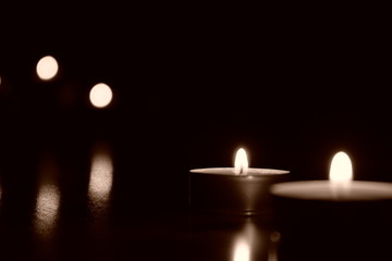 burning candle at nigth