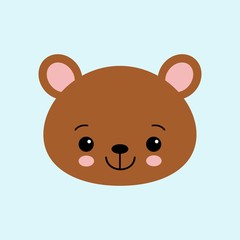 Cute bear. Funny animal. Little bear in cartoon style. Vector illustration