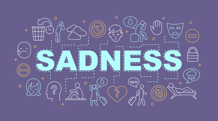 Sadness word concepts banner