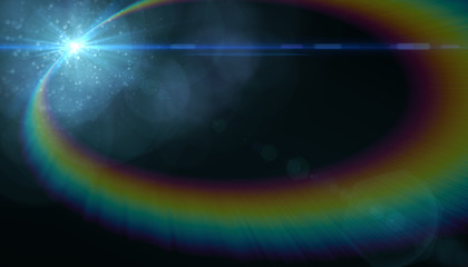 Abstract Natural lens flare with black background