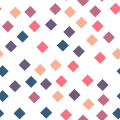 Seamless abstract geometric pattern of squares in random order. Funny, happy and children theme. Simple flat vector illustration.