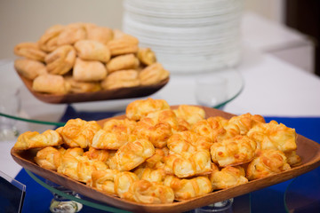 Sweet pastries on the Banquet table. Catering service.