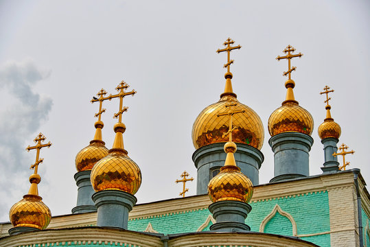 Orthodoxy Church in Uralsk city. Kazakhstan. Cathedral of the Archangel Michael
