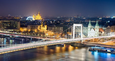 Fototapeta na wymiar Elisabeth bridge in Budapest by night
