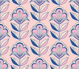 seamless retro floral pattern - 239969552