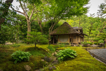 Fototapeta na wymiar Village house in the forest in Kyoto, Japan