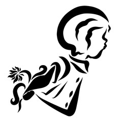 little boy with a flower in his hands, a gift, romance and kindness