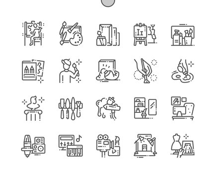 Artistic Studio Well-crafted Pixel Perfect Vector Thin Line Icons 30 2x Grid for Web Graphics and Apps. Simple Minimal Pictogram