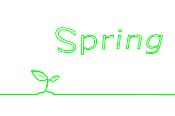 Illustration of sprouts. Image of spring. 　若葉のイラスト