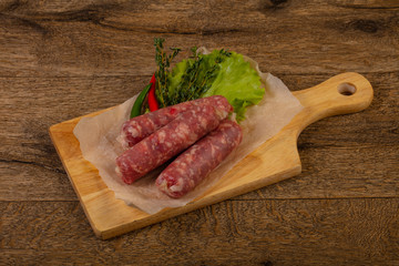 Raw pork sausages