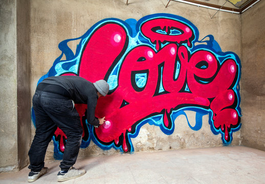 graffiti of word love on a wall