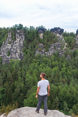 hiking in bastei, germany