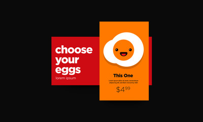  Menu Design with Fried Egg Vector Illustration 