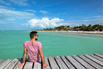 sitting pier holbox mexico