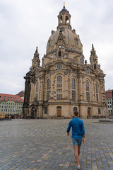 walking at the church of our saviour in dresden