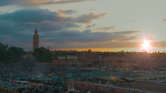 Sunset at Jemaa el Fna in Marrakech