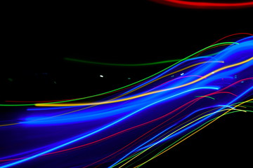 Abstract of Blurry colorful of motions LED lights