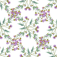 Decorative composition of persian cornflowers. Seamless background pattern #4