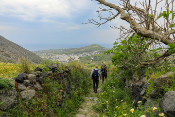 Wanderung auf Santorini in Griechenland